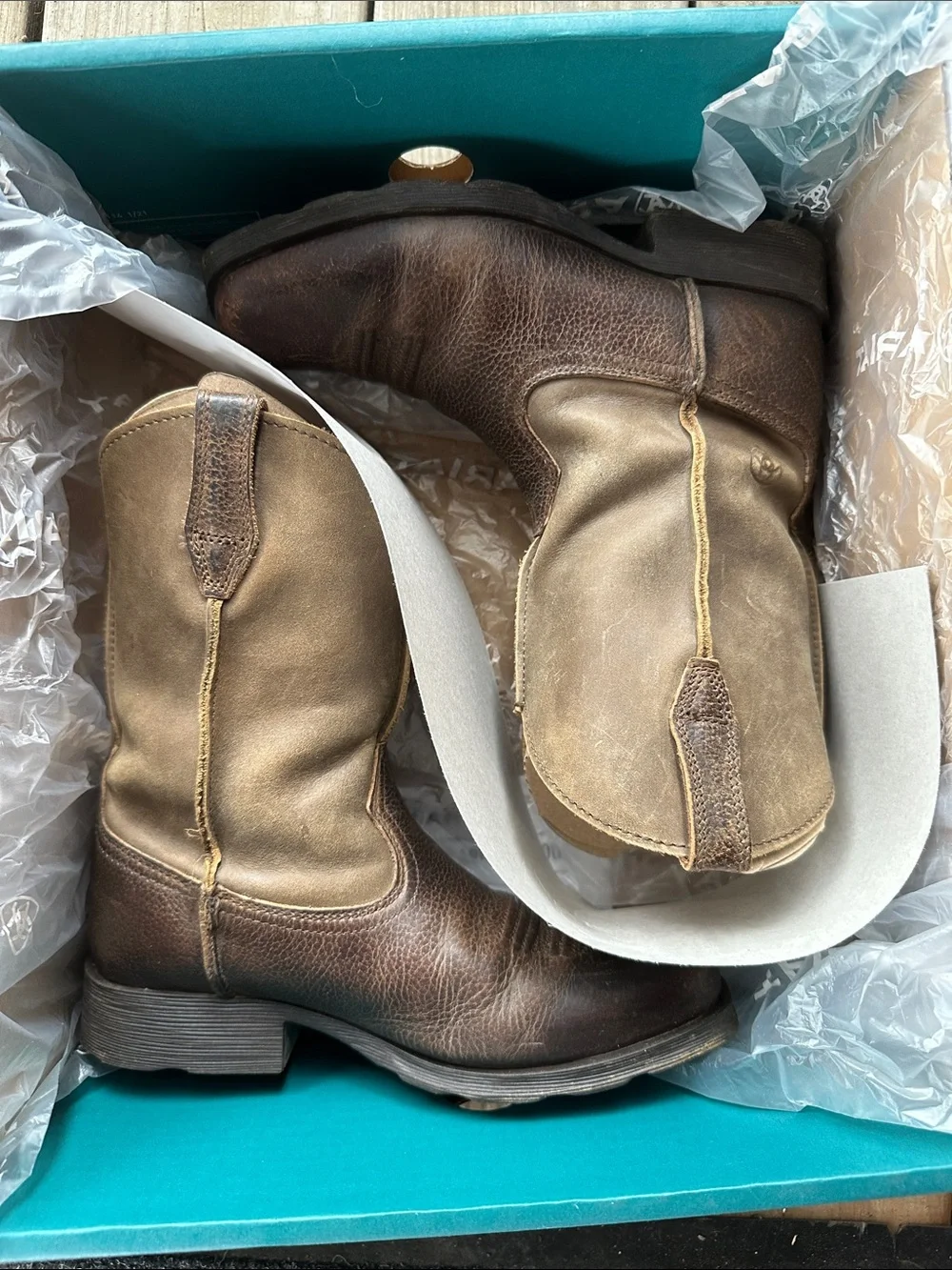 Ariat Rambler Leather Cowboy Boots Big Kids 1.5